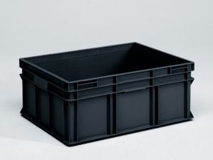 Stapelbare bak 134 liter, 800x600x320mm, uit ESD-veilig materiaal