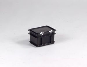 ESD kunststof RAKO kist 200x150x133 mm, 2 liter met afsluitbaar deksel.