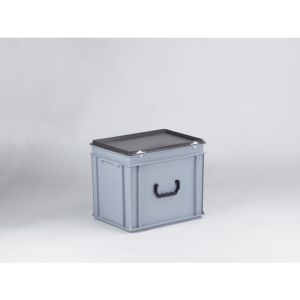 Stapelbare koffer 30 liter 400x300x340 mm 1greep l.z.