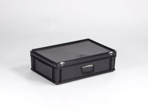 ESD kunststof RAKO koffer, 600x400x185 mm, uit ESD-veilig materiaal