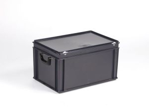 ESD kunststof RAKO koffer, 600x400x340 mm, uit ESD-veilig materiaal