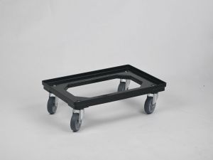 Transportroller 610x410x170 mm open dek, zwart